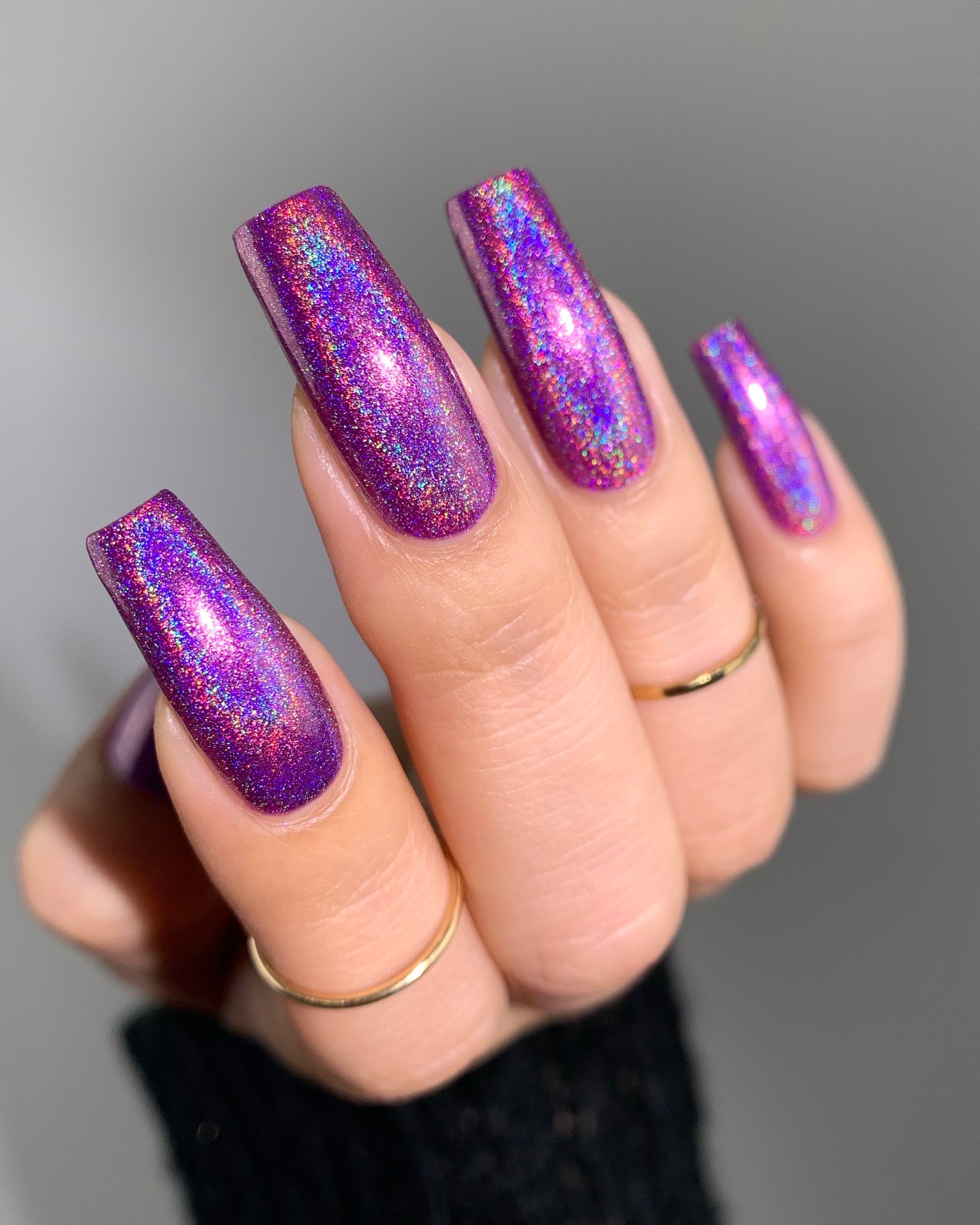 Buy Charmingly Purple Bright Purple Holographic Nail Polish Online in India  - Etsy